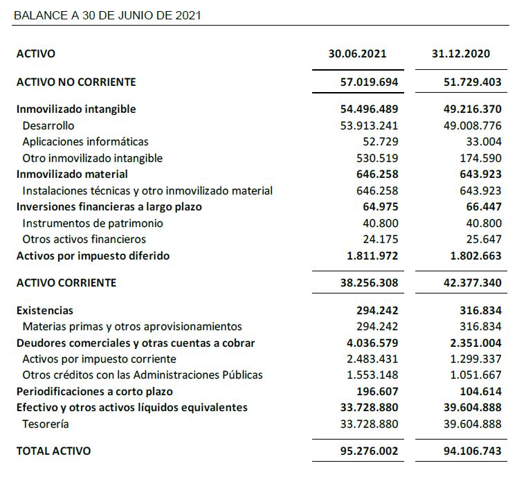 BALANCE A 30 DE JUNIO DE 2021