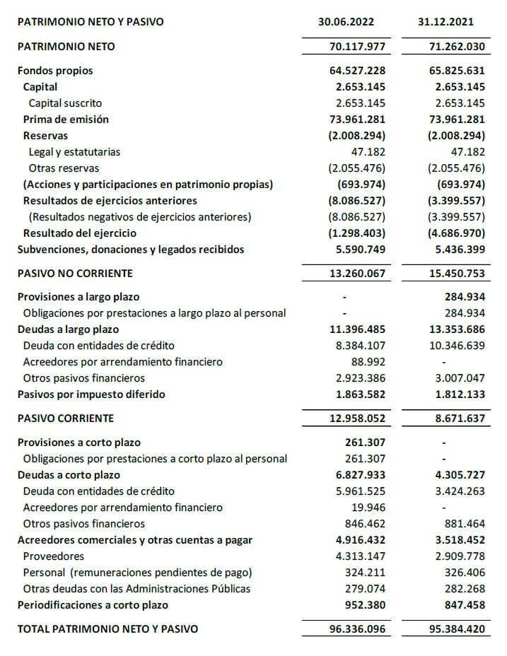 PATRIMONIO NETO Y PASIVO