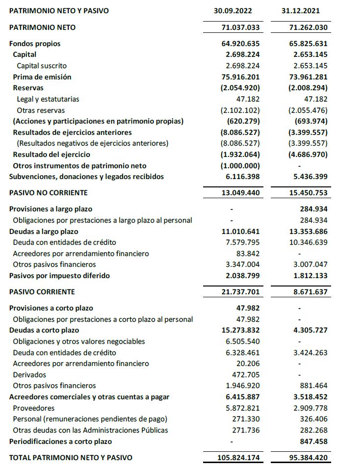 PATRIMONIO NETO Y PASIVO