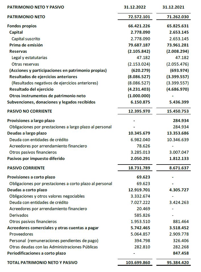 Patrimonio Neto y Pasivo