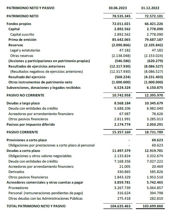 PATRIMONIO NETO Y PASIVO