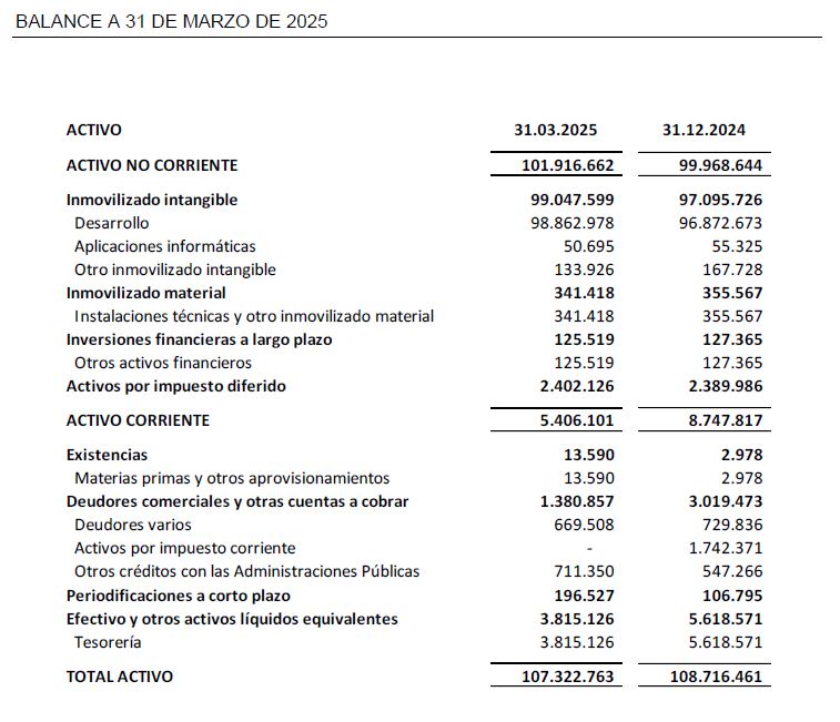 BALANCE A 31 DE MARZO DE 2025